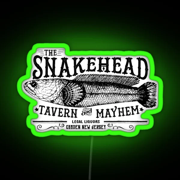 Vintage Snakehead Bar RGB Neon Sign
