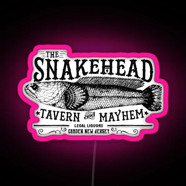 Vintage Snakehead Bar RGB Neon Sign