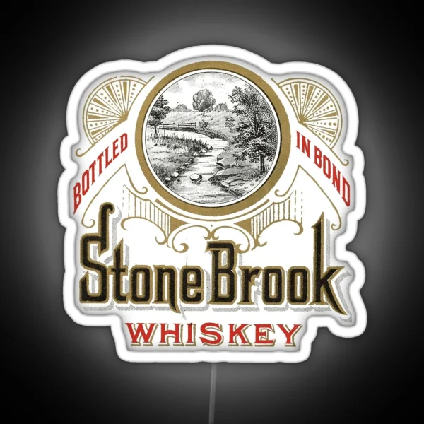 Vintage Stone Brook Whiskey Bottled In Bond RGB Neon Sign