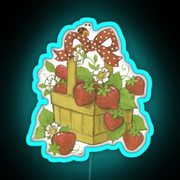 Vintage Strawberry Shortcake Basket RGB Neon Sign