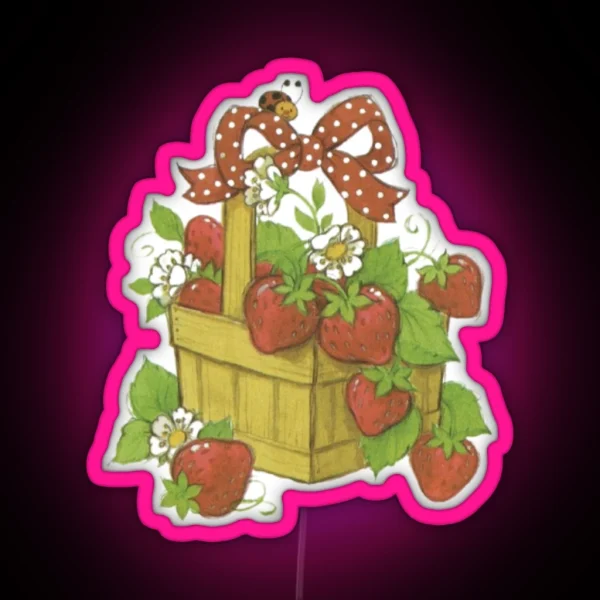 Vintage Strawberry Shortcake Basket RGB Neon Sign