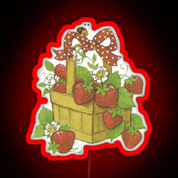 Vintage Strawberry Shortcake Basket RGB Neon Sign