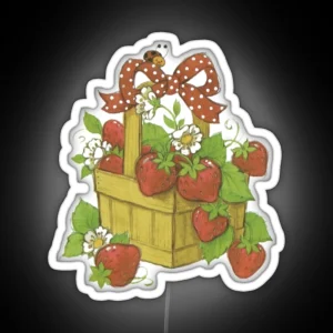 Vintage Strawberry Shortcake Basket RGB Neon Sign