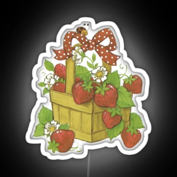 Vintage Strawberry Shortcake Basket RGB Neon Sign