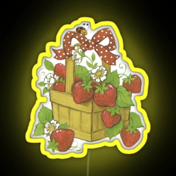 Vintage Strawberry Shortcake Basket RGB Neon Sign