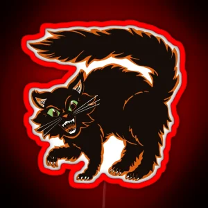 Vintage Style Spooky Halloween Cat RGB Neon Sign