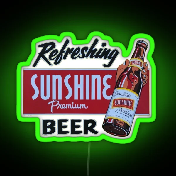 Vintage Sunshine Premium Refreshing Beer Sunshine Brewing Co Reading PA RGB Neon Sign