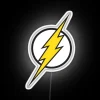 Customizable retro neon lighting display for vintage superhero fan apparel