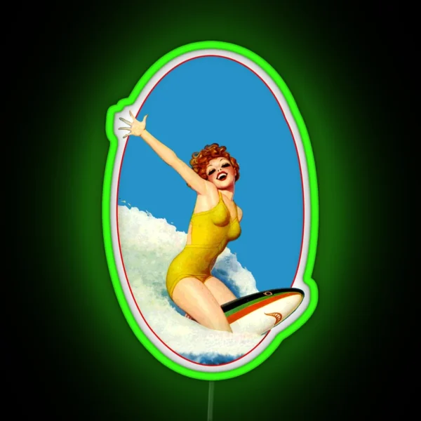 Vintage Surfer RGB Neon Sign