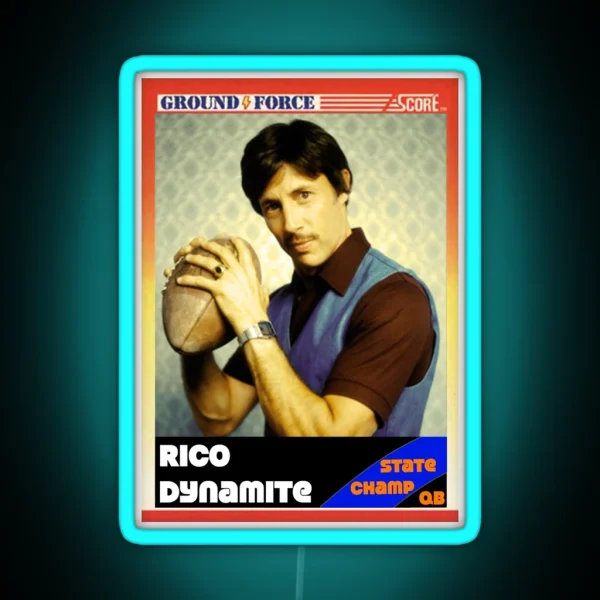 Vintage Uncle Rico Card RGB Neon Sign