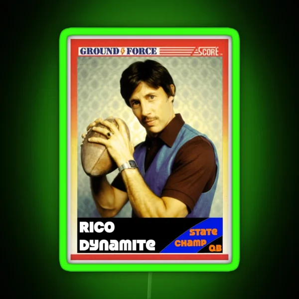 Vintage Uncle Rico Card RGB Neon Sign