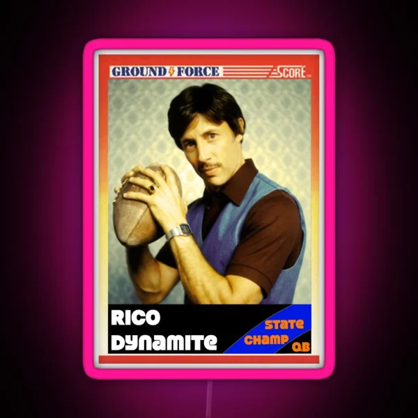 Vintage Uncle Rico Card RGB Neon Sign