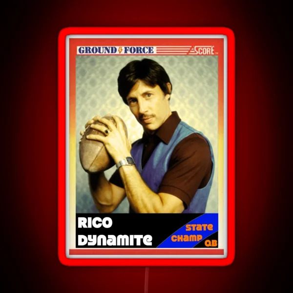 Vintage Uncle Rico Card RGB Neon Sign