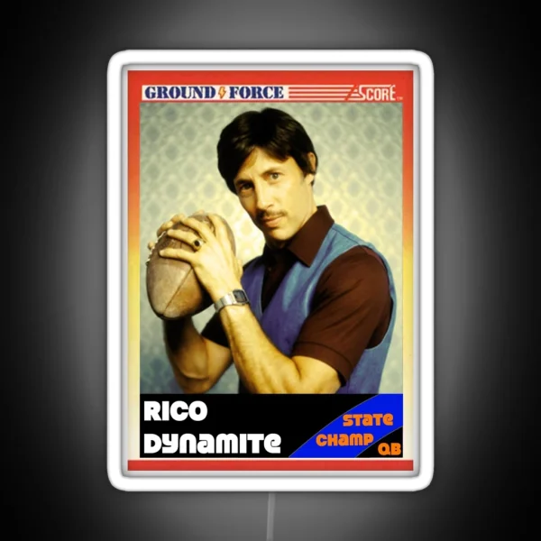 Vintage Uncle Rico Card RGB Neon Sign