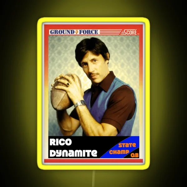 Vintage Uncle Rico Card RGB Neon Sign