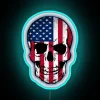 Retro American flag skull design LED neon wall decor lighting
