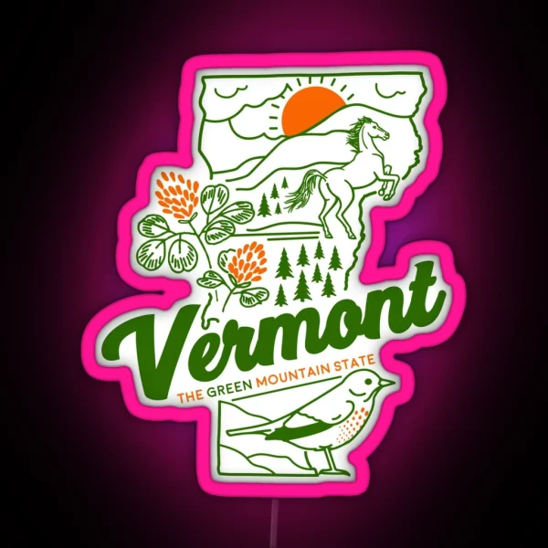 Vintage Vermonled RGB Neon Sign
