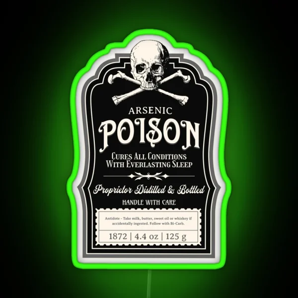 Vintage Victorian Poison Apothecary Arsenic Label Gothic RGB Neon Sign