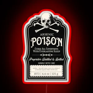 Vintage Victorian Poison Apothecary Arsenic Label Gothic RGB Neon Sign