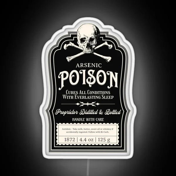 Vintage Victorian Poison Apothecary Arsenic Label Gothic RGB Neon Sign