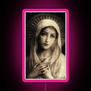 Vintage Virgin Mary Painting RGB Neon Sign