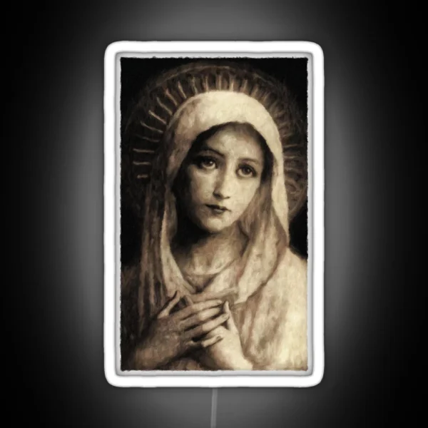 Vintage Virgin Mary Painting RGB Neon Sign
