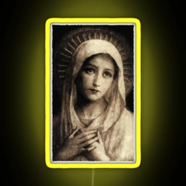Vintage Virgin Mary Painting RGB Neon Sign
