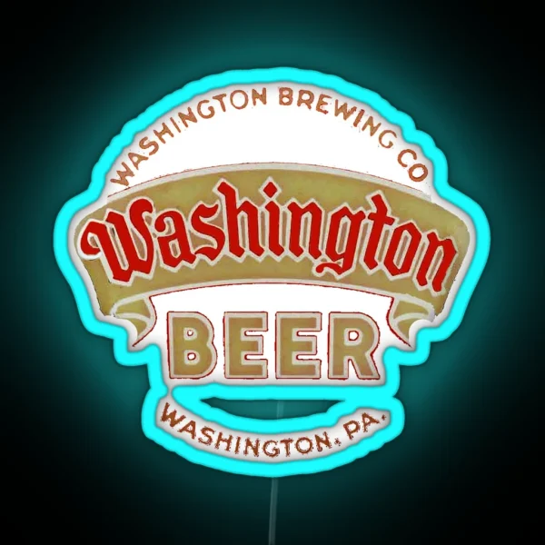 Vintage Washington Beer Washington Brewing Co Washington Pennsylvania RGB Neon Sign