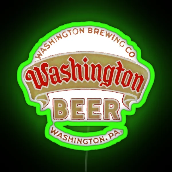 Vintage Washington Beer Washington Brewing Co Washington Pennsylvania RGB Neon Sign