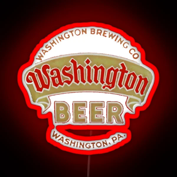 Vintage Washington Beer Washington Brewing Co Washington Pennsylvania RGB Neon Sign