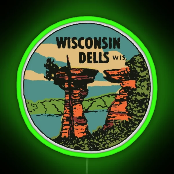 Vintage Wisconsin Dells Decal RGB Neon Sign