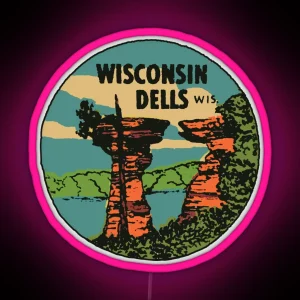 Vintage Wisconsin Dells Decal RGB Neon Sign