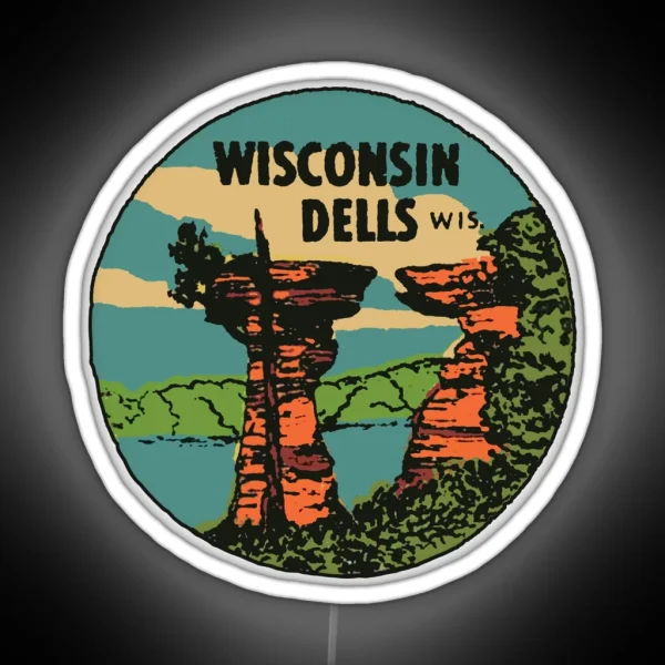 Vintage Wisconsin Dells Decal RGB Neon Sign