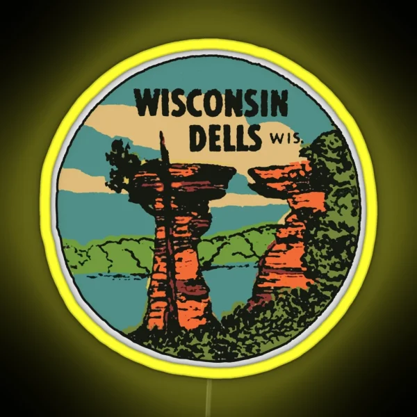 Vintage Wisconsin Dells Decal RGB Neon Sign