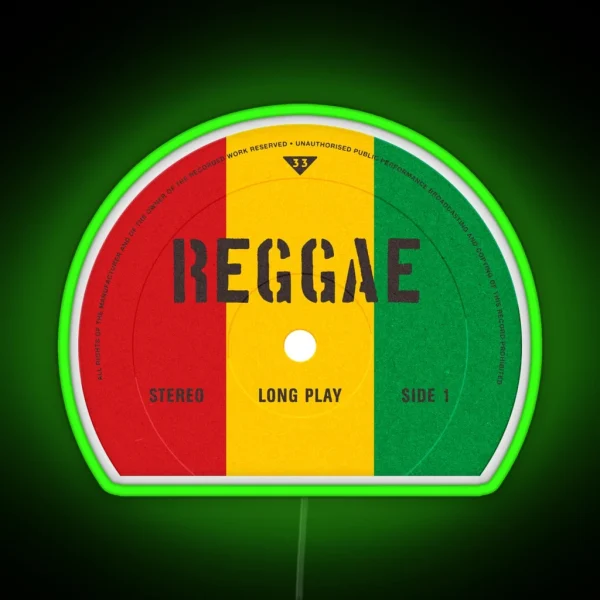 VINYL MUSIC Reggae RGB Neon Sign