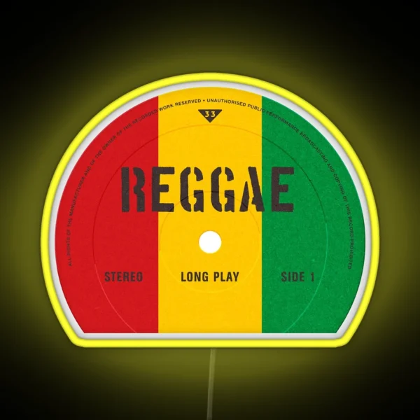 VINYL MUSIC Reggae RGB Neon Sign