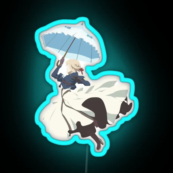 Violet Evergarden Parasol Minimalist Art RGB Neon Sign