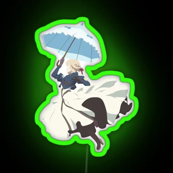 Violet Evergarden Parasol Minimalist Art RGB Neon Sign