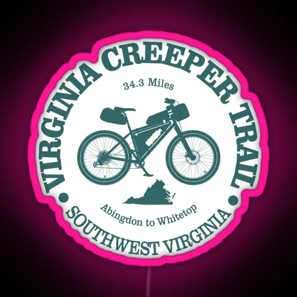 Virginia Creeper Trail Cycling RGB Neon Sign