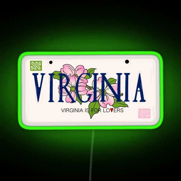 Virginia Plates RGB Neon Sign