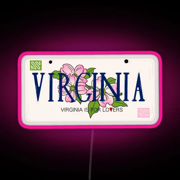 Virginia Plates RGB Neon Sign