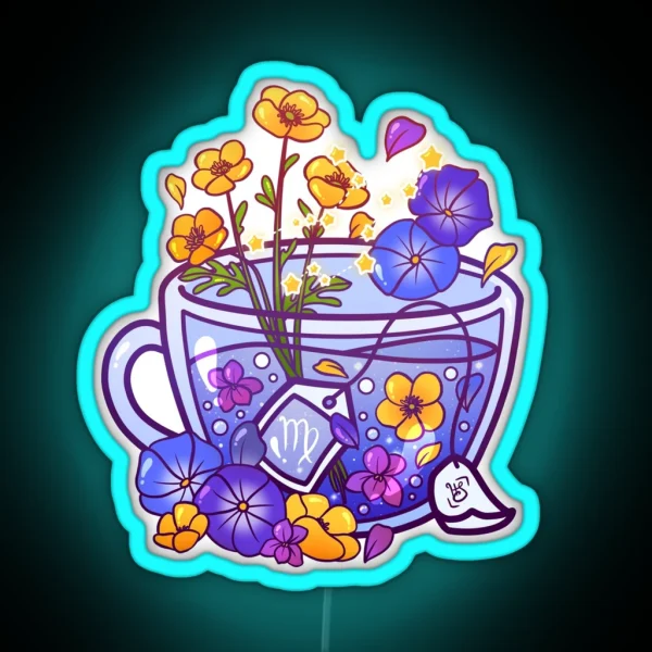 Virgo Zodiac Teacup RGB Neon Sign