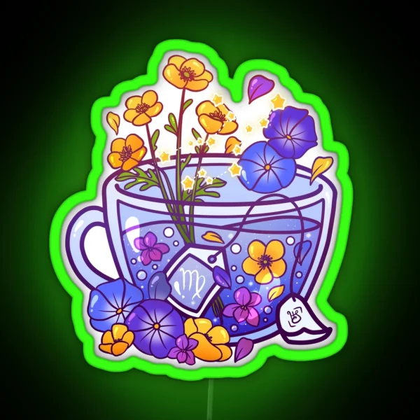 Virgo Zodiac Teacup RGB Neon Sign
