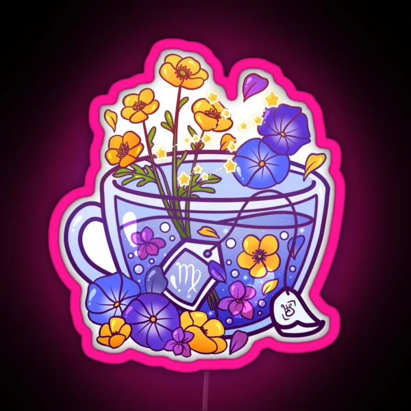 Virgo Zodiac Teacup RGB Neon Sign