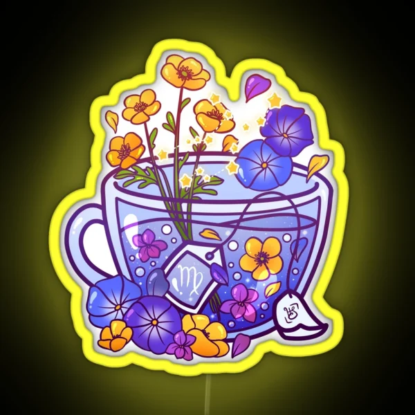 Virgo Zodiac Teacup RGB Neon Sign
