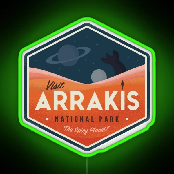 Visit Arrakis The Spicy Planet Vintage National Park RGB Neon Sign