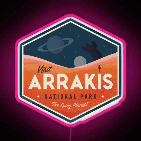 Visit Arrakis The Spicy Planet Vintage National Park RGB Neon Sign