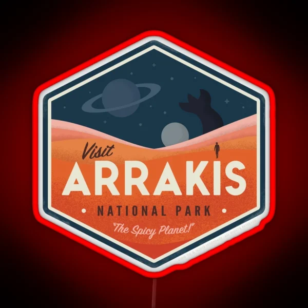 Visit Arrakis The Spicy Planet Vintage National Park RGB Neon Sign