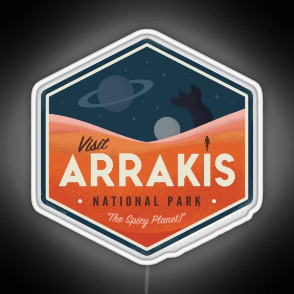 Visit Arrakis The Spicy Planet Vintage National Park RGB Neon Sign