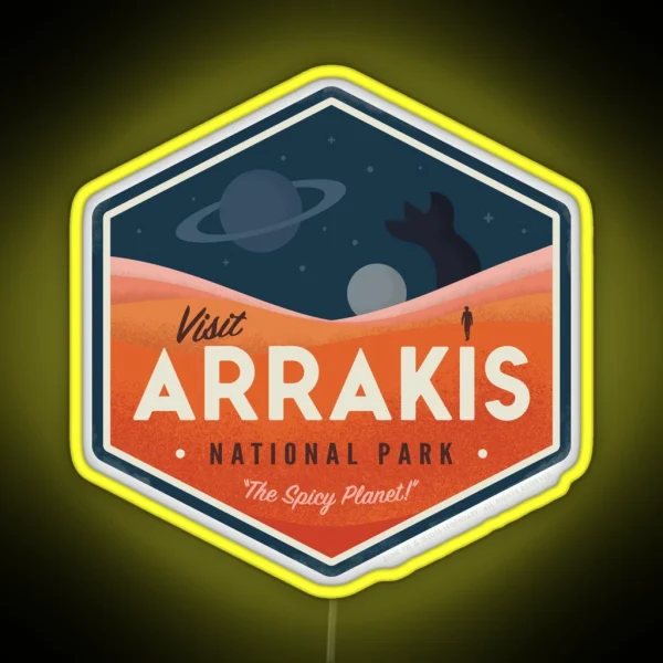 Visit Arrakis The Spicy Planet Vintage National Park RGB Neon Sign